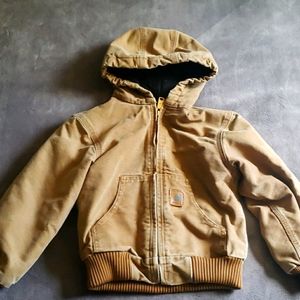 Carhartt Boys Duck Coat Brown 6/7 Small